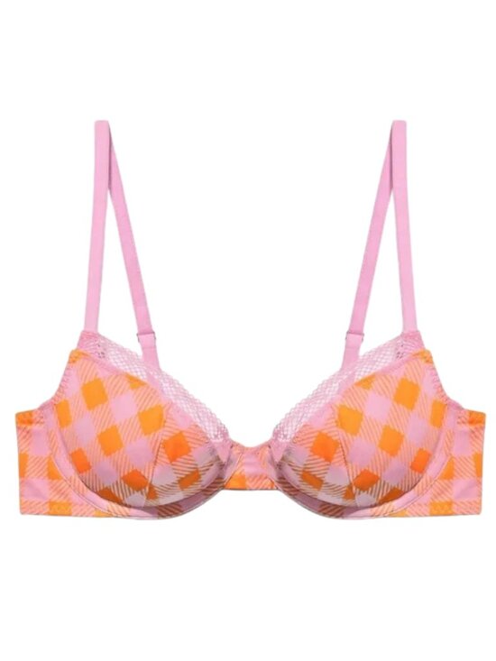 😍 NWT 😍 Savage x Fenty Gingham Remix Unlined Plunge Bra, Size 32DDD - Picture 2 of 6